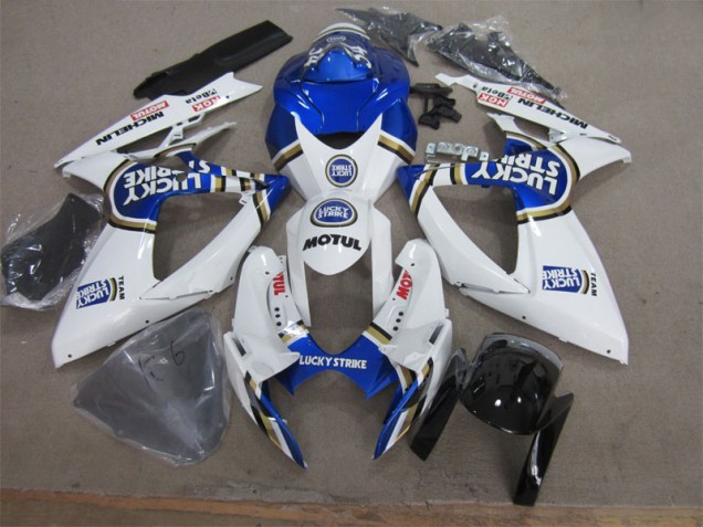 Bianco Blu Lucky Strike Motul Carene GSXR 600 K6 06-07 Bianco Blu Lucky Strike Motul Carene GSXR 600 K6 06-07